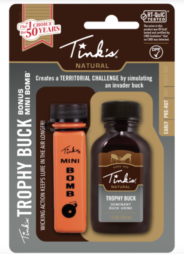 Tink’s Trophy Buck Dominant Buck Urine ~ 1oz/29.6ml Bottle with Mini Bomb